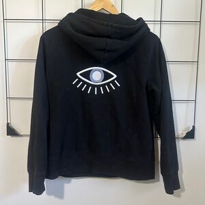 Madewell Black Hoodie Embroidered Eye